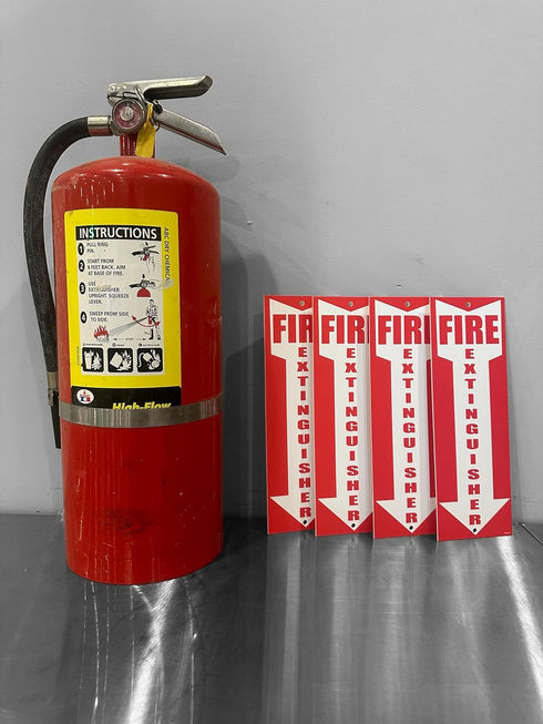 (4 pack) Fire Extinguisher Signs Fire Extinguisher For Business Office or Warehouse 80 mil Thick Plastic...