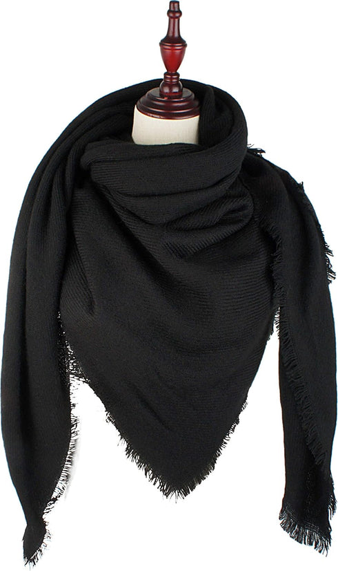 VIVIAN & VINCENT Soft Classic Luxurious Blanket Solid Color Square Scarf Wrap...