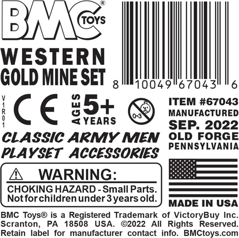 BMC Classic Marx Western Gold Mine Plastic Cowboys Army Men Playset Accessories...