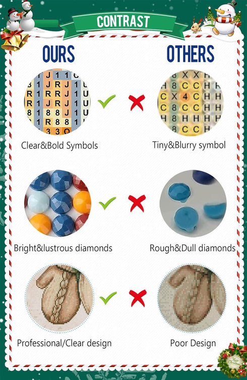 RUIHA Christmas Diamond Painting Kits,Winter Diamond Art Kit for Adults,5D Gloves Paint with Diamond Full Drill for Parents-Children Interrction,W...