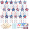 Sheroll 30 Pack 4th of July Wind Chime Kit for Kids DIY Craft Make Your Own Patriotic Star Wooden Wind Bell Decoration for Girls Boys Art Ornament...
