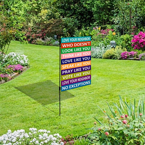 love thy neighbor garden flag Love your Neighbor Yard Sign Garden Flags Rustic Country Decor Yard Decor Outdoor Decor Double Sided Flax Garden Fla...