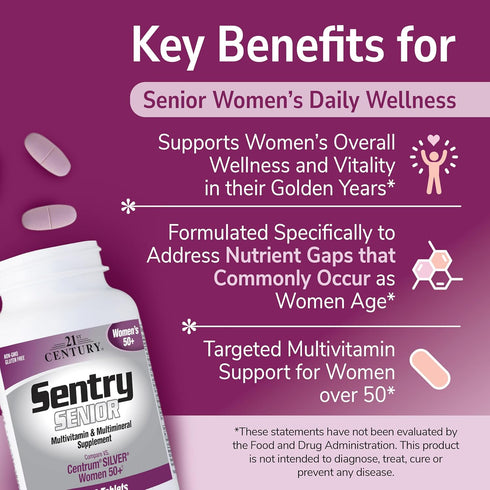 21st Century Sentry Senior Women 50 Plus Tablets, 100 Count (27542)...