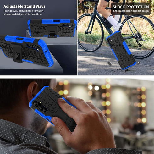 for Samsung Galaxy A14 5G Case with 2 Pack Screen Protector,Military Grade Shockproof, Heavy Duty Robust Bumper Cover with Kickstand for Galaxy A1...