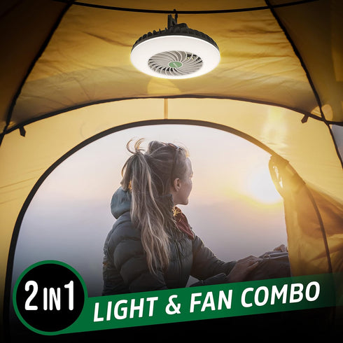 ENERGIZER LED Camping Lantern with Tent Fan S500 PRO, Rechargeable Camping Fan Light with Hanging Hook for Camping, Hiking, Hurricane, Emergency (...