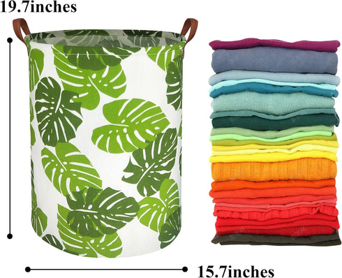 HIYAGON Laundry Baskets,Collapsible Hamper, Canvas Fabric Laundry Hamper,for Toy Organizer Bins,Gift Baskets, Bedroom, Clothes, Nursery,Kids,Boys ...