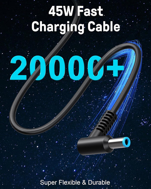 45W Charger Compatible with HP Laptop Charger, Blue Tip, Pavilion x360 11 13 15, Zbook 14u G4 G5 15u 15 G3, Notebook 15, Stream 13 11 14 AC Adapte...