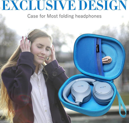 LTGEM EVA Hard Headphone Case for TOZO HT2, Bose, JBL, Beribes, Sony, Skullcandy, Soundcore Anker, Raycon Headphones (Blue). Case Only......