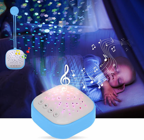 Portable Sound Machine Baby, White Noise Machine Baby Sleep Shusher with Projector Star Starry Light, Kids Travel Soother Toddler Aid Music for In...