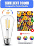 MASTERY MART Dimmable E26 Edison Bulbs 6 Pack, 5.5W (60W Equivalent), Cool White 4000K, Clear Glass ST19 ST21...