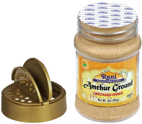 Rani Amchur (Mango) Ground Powder Spice 3oz (85g) PET Jar ~ All Natural, Indian Origin | No Color | Gluten Friendly | Vegan | NON-GMO | Kosher | N...