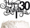 Black Glitter 30th Birthday Cake Topper, Happy 30th Birthday Cake Topper, 30th Birthday Party Decorations...