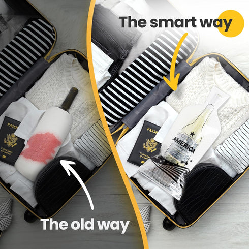 Bottle America | Triple-Layer Reusable Wine Travel Protector Sleeves for Glass Bottles | Impact & Leak Resistant | Carrier Bag | Airplane Cruise C...