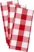 DII Buffalo Check Kitchen Collection, Classic Farmhouse Dishtowel Set, 20x30, Red & White, 3 Piece...