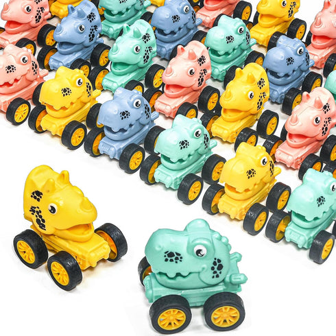 16Pcs Dinosaur Pull Back Cars Set for Kids Toddler, Bulk Mini Dinosaur Party Favors, Pinata Fillers, Goodie Bag Stuffers, Classroom Prizes,Dinosau...