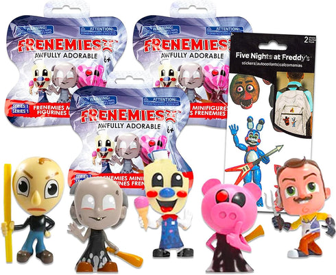 Frenemies Blind Bags Party Favors 3 Pack - Bundle with 3 Frenemies Mystery Figurines Featuring Piggy, Baldi, Granny, More Plus Stickers | Video Ga...