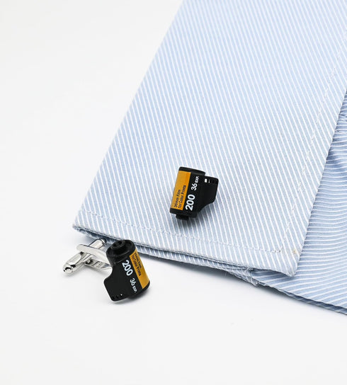 Funny Camera Roll Film Cufflinks for Men Dress In Gift Case Unique Black Men's Cufflinks Set for Wedding Party Birthday Anniversary Dress...