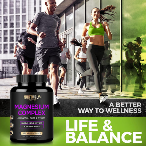 Magnesium Citrate & Oxide 500mg Complex Supplement - High Absorption Maximum Strength - Helps Support Bone Density and Strength, Muscles, Energy a...