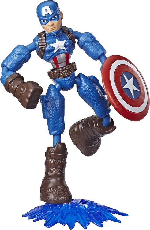 Marvel E7869 Avengers Bend and Flex Action Figure Toy, 6-Inch Flexible Captain America, Includes Accessory, Ages 4 and Up...