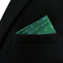 S&W SHLAX&WING Men's Pocket Square Emerald Green with Blue Flower for Suit Jacket Wedding...
