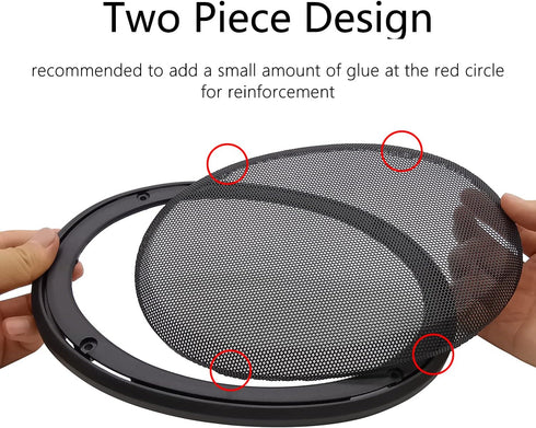 6" x 9" Speaker Grill Covers, Car Speaker Subwoofer Guard Protector, ABS Plastic Frame with Metal Mesh, Black - 2Pcs...