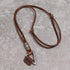 Hollow Cubic Brown Genuine Leather Pendant Necklace Geometric Dice Steampunk Chunky Pendants Jewelry for Men Choker...