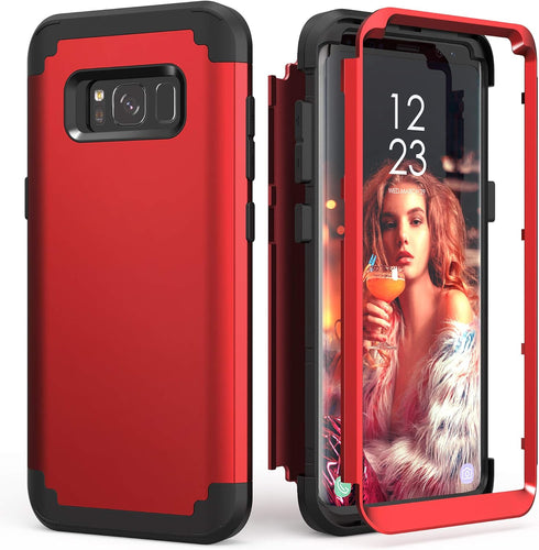 IDweel for Galaxy S8 Case, for Galaxy S8 Case Rose Gold for Women Girls, 3 in 1 Shockproof Slim Hybrid Heavy Duty Protection Hard PC Cover Soft Si...