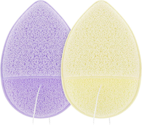 2 PCS Facial Sponge Konjac Glove Bath Sponge Gentle Exfoliating Pads Wash Reusable Puff for Daily Face Deep Pore Cleansing Blackheads Dead Skin, M...