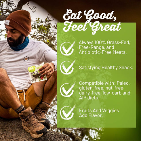 Wild Zora Meat & Veggie Bars, Variety 5-Pack, Natural Pork, Beef, Lamb, & Turkey Jerky Snacks, Healthy Paleo Snacks, AIP Friendly Options, Gluten ...