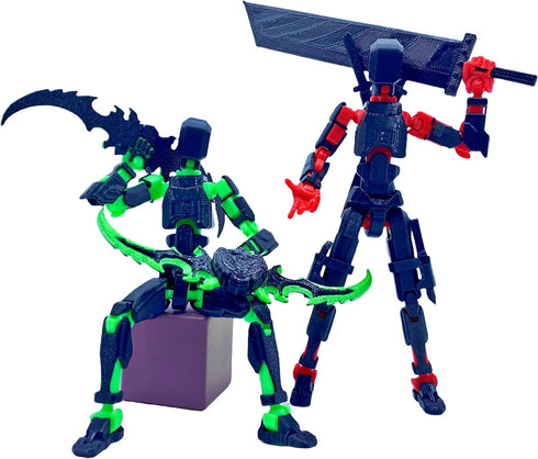 Pre-Assembly 3D Printed 5.54'' Dummy13 Action Figure, Multi-Jointed Tian13, Articulated T13 Desktop Decoration,12 in 1 Accessories, Best Birthday ...