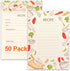 Toplive 50 Pack Recipe Cards 4x6 in, Double Sided Recipe Cards Kitchen, Blank Recipe Cards Thick Cardstock for Bridal Showers Wedding Housewarming...