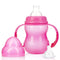 Nuby 3-Stage Wide Neck No Spill Bottle with Handles and Non-Drip Juice Spout, 3 Months, 8 Ounce, Pink...
