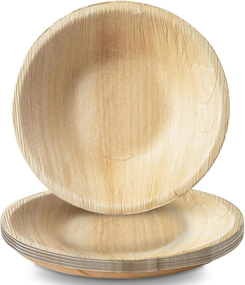 DecorLine Elegant Palm Leaf Collection Natural Bowl Set - 6" (Pack of 10) - Reusable & Easy Cleaning - Perfect for Entertaining & Everyday Use...