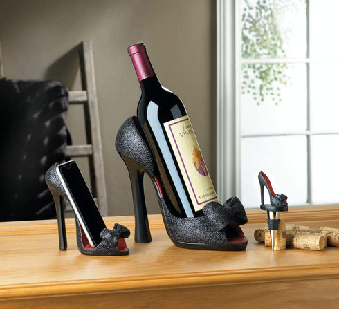 Black Bow Shoe Phone Holder 5.25x2.5x5.62"......