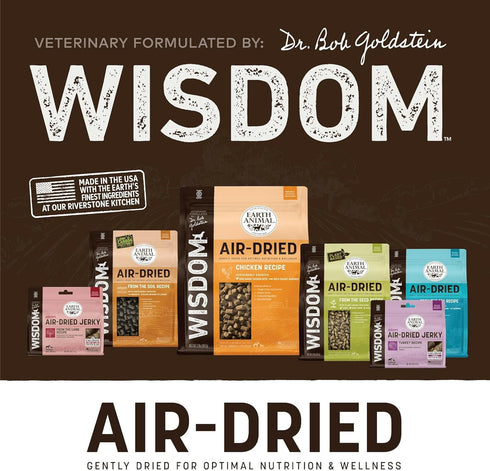 Earth Animal Wisdom Air-Dried from The Land Recipe Jerky Strips Dog Treats, 4 oz. Bag...