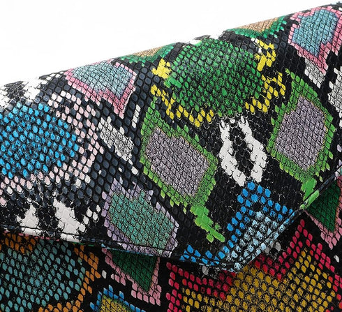 Snakeskin Pattern Envelope Clutch Colorful Handbag Evening Party Prom Chain Bag Big Women Shoulder Crossbody Bag...