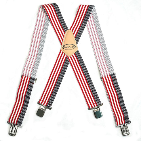 MELOTOUGH Men's Suspenders Fully Elastic 2 inch Wide X back Heavy Duty Work Suspenders...