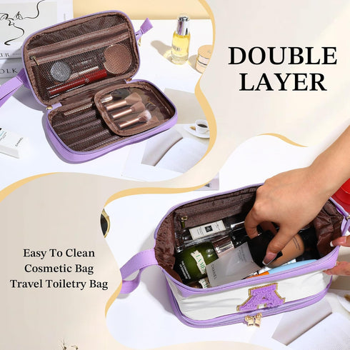 Initial Makeup Bag, Travel Cosmetic Bag Makeup Organizer Bag Cute Makeup Bag Waterproof Toiletry Bag, Teen Girl Gifts Girl Birthday Gift Birthday ...
