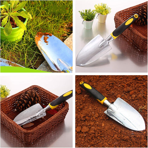 Garden Trowel, Hand Shovel, 2 Piece Cast-Aluminum Heavy Duty with Soft Rubber Handle Garden Tools, Small Hand Trowel for Women Men Kids Gardening...