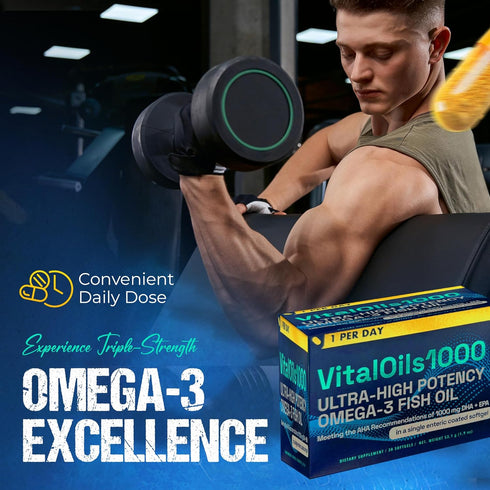 Omega 3 Fish Oil - Premium Burpless Fish Oil Supplement, Ultra Strength DHA & EPA with Omega 3, Natural Fish Oil Capsules (1 Month Supply)...