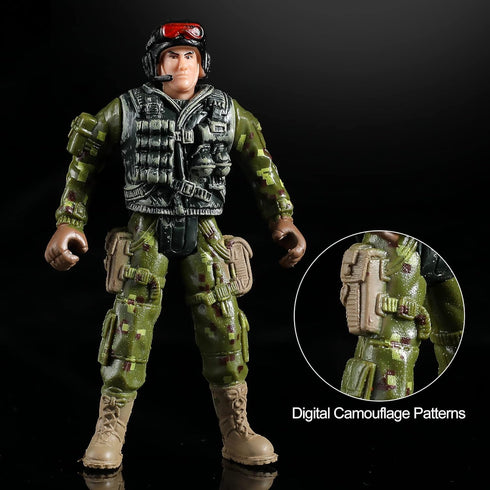 Army Men Action Figures Set, Include 12 Toy Soldiers with Digital Camo and Millitary Weapons-US Army Special Forces Group Toys for Kids Boys, Best...