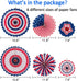 29PCS 4th/Fourth of July Patriotic Decorations Set - Red White Blue Paper Fans,USA Flag Pennant,Star Streamer,Pom Poms,Hanging Swirls Party Decor ...