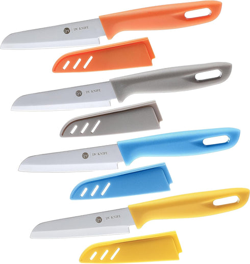 8 Piece Paring knife, 4PCS Paring Knives & 4PCS Knife Sheath, Fruit and Vegetable Knife, Ultra Sharp Kitchen Knife, German Steel Pairing Knife Wit...