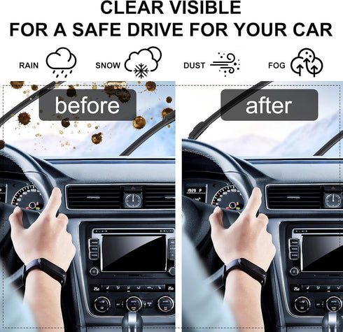 Wiper Blades, 22" and 21" Windshield Wipers (Pack Of 2), Automotive Replacement Windshield Wiper Blades That Meet Or Exceed OEM Quality And Durabi...