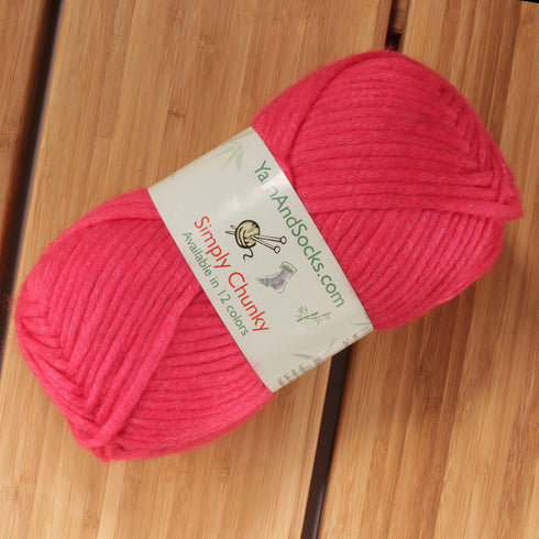 JubileeYarn Simply Chunky Yarn - Bulky Acrylic - Hot Pink - 2 Skeins......