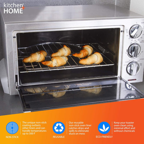 Kitchen + Home Toaster Oven Liner - Heavy Duty 100% PFOA & BPA Free – Non-stick Reusable Toaster Oven Liner...