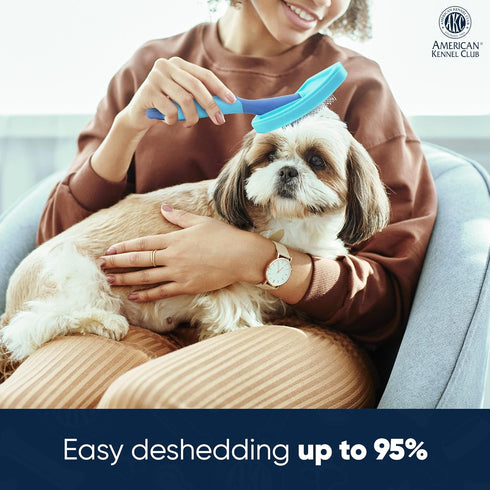 American Kennel Club AKC Firm Deshedding Slicker Dog Brush with Coated Tips for Gentle Detangling, Effectively Removes Loose Hair and Reduces Shed...