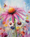 Tucocoo Echinacea Flowers Paint by Number for Adults Beginner, DIY Digital Oil Painting Kits on Canvas with Brushes and Acrylic Pigment, Beautiful...