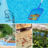 Pool Skimmer Net with Telescopic Pole, Heavy Duty Scoop Leaf Rake Swimming Pool Cleaning Accessory Fine Mesh Net Adjustable Aluminum Pole for Hot ...