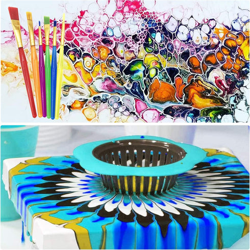 Allazone 37 PCS Acrylic Pouring Art Supplies Kit Acrylic Pouring Strainers Set, 7 PCS Plastic Silicone Paint Pouring Strainers Painting Tools Kits...